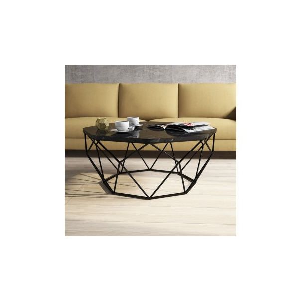 HANAH HOME Sto za dnevnu sobu Diamond Black Marble - 176001