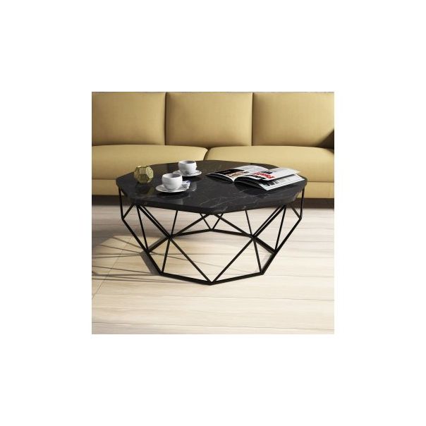 HANAH HOME Sto za dnevnu sobu Diamond Black Marble - 176001