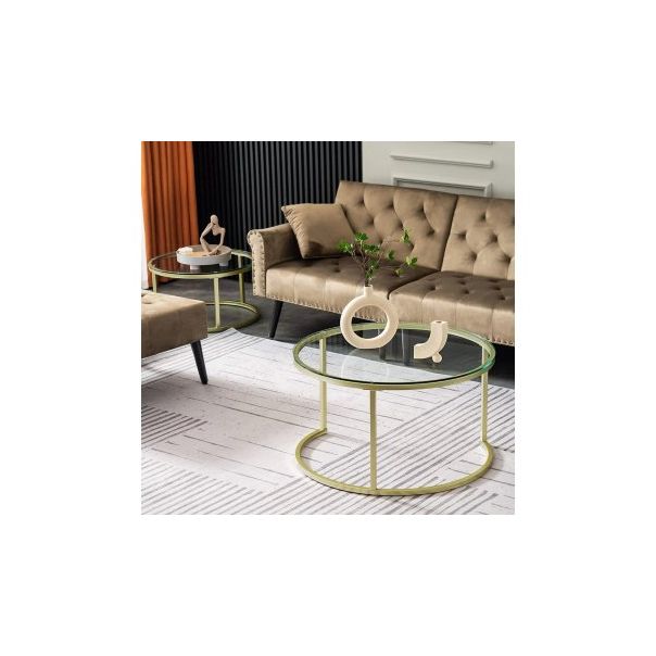 HANAH HOME Set klub stolova Belarus, zlatna - 176005