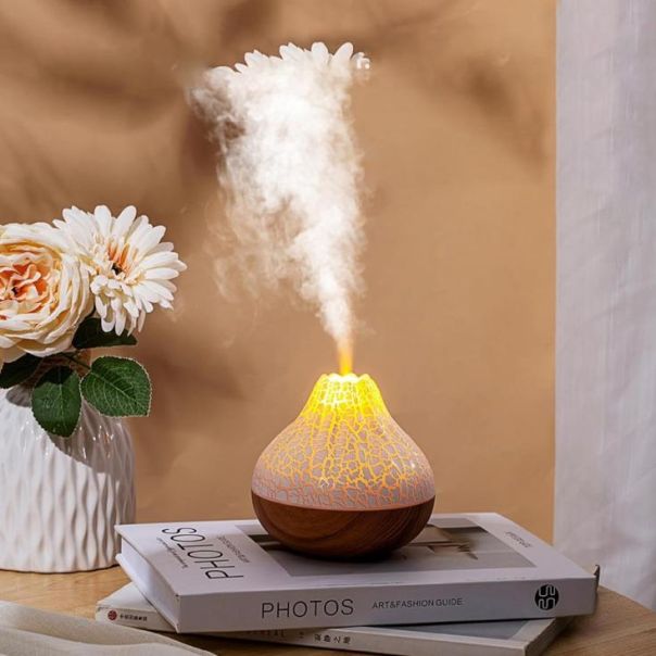 Stona ultrazvučna aroma lampa 300ml, braon/bela - EP3205056