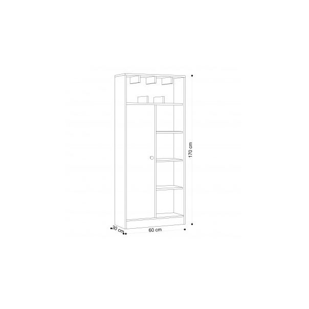 HANAH HOME Polica za knjige Jemma, svetlo braon - 176709