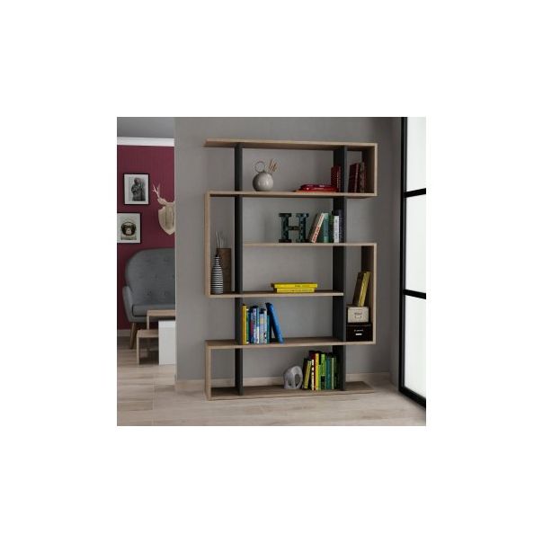 HANAH HOME Polica za knjige Mito Sonoma Oak Anthracite - 176717