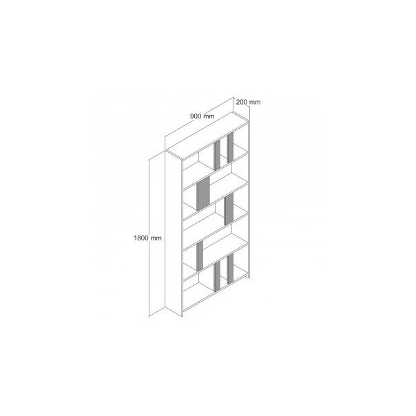 HANAH HOME Polica za knjige Lima Walnut - 176719