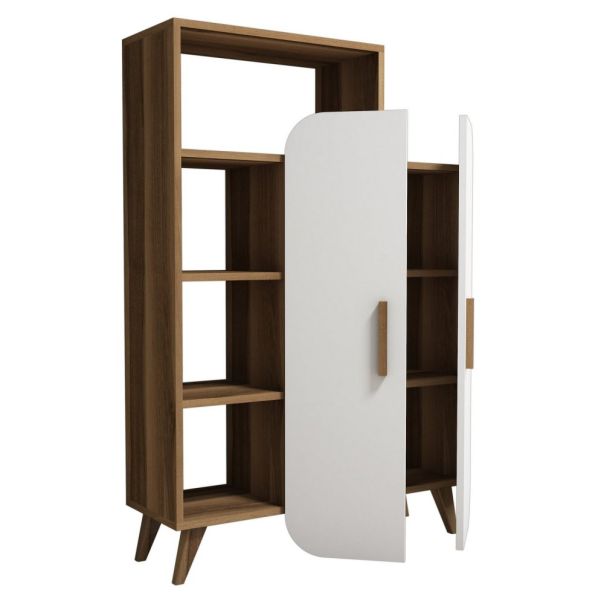 HANAH HOME Polica za knjige Form Walnut White - 176720