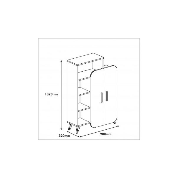 HANAH HOME Polica za knjige Form White - 176722