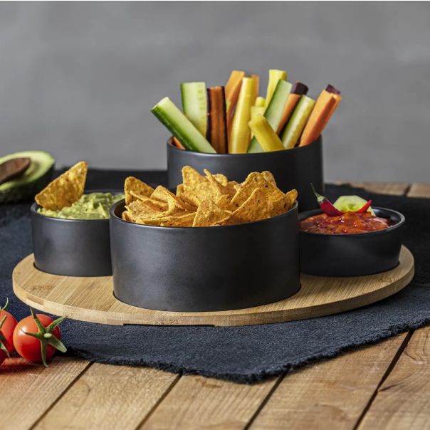 SECRET DE GOURMET Set za predjelo 5/1 keramika/bambus crna - 176917