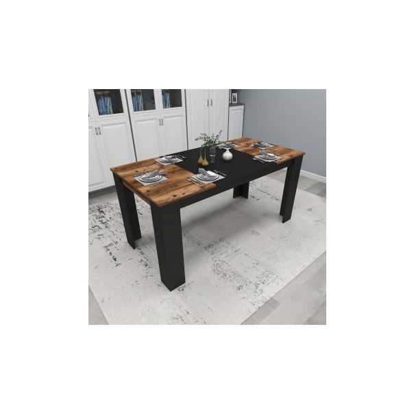 HANAH HOME Trpezarijski sto Line Light Walnut Black - 177140