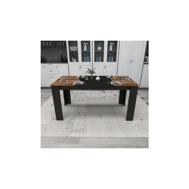 HANAH HOME Trpezarijski sto Line Light Walnut Black - 177140