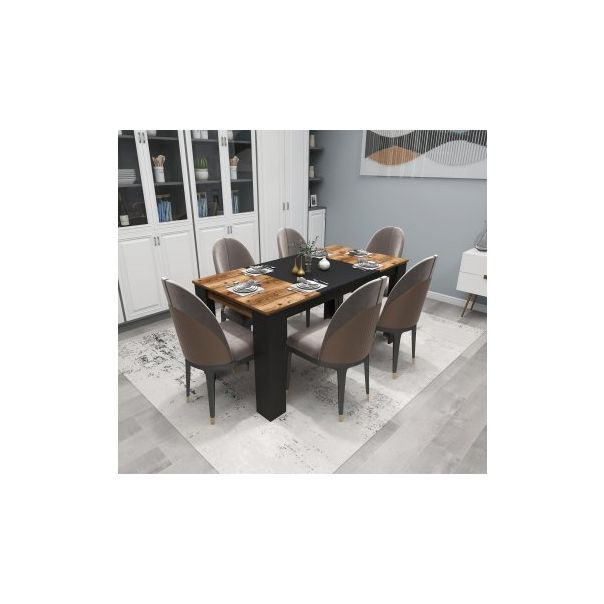 HANAH HOME Trpezarijski sto Line Light Walnut Black - 177140