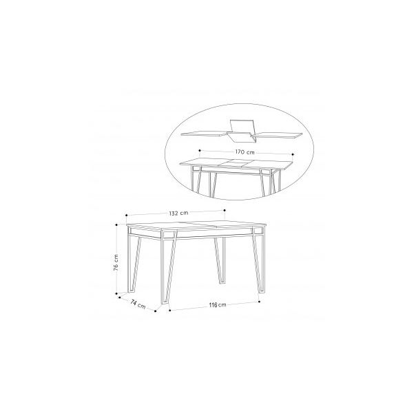 HANAH HOME Trpezarijski sto Pal, svetlobraon - 177142-1