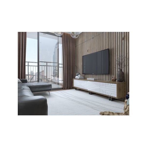 HANAH HOME TV komoda Askal, bela/braon - 177212