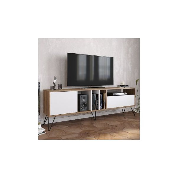 HANAH HOME TV polica Mistico 180 Walnut White - 177214