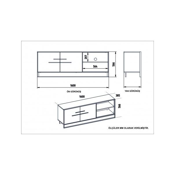 HANAH HOME TV polica Polka White 1 - 177216