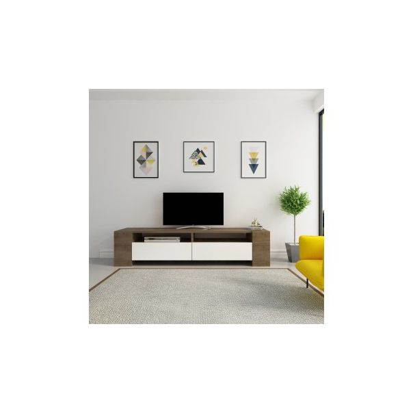 HANAH HOME TV polica Sosruko Walnut White - 177218