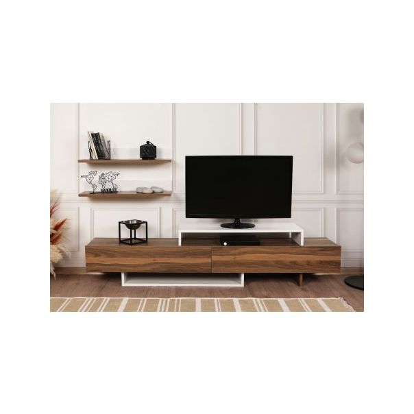 HANAH HOME TV polica Nirvana Teak White - 177371