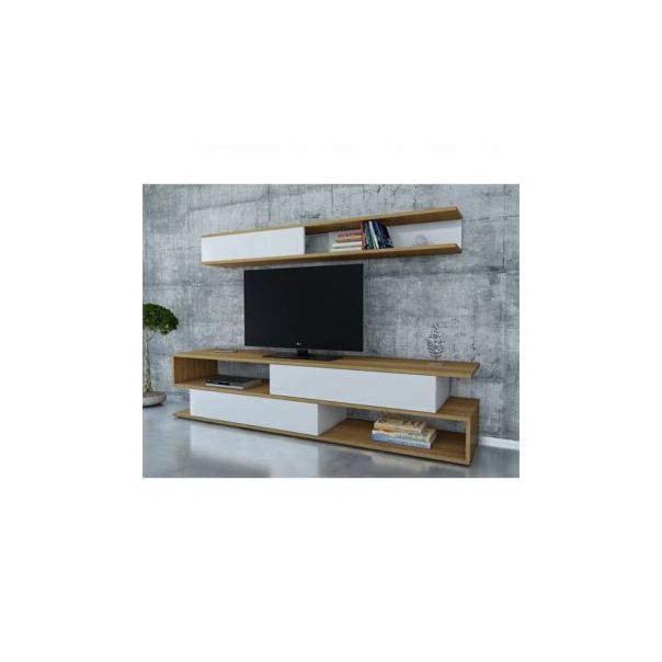 HANAH HOME TV polica Sims Teak White - 177375
