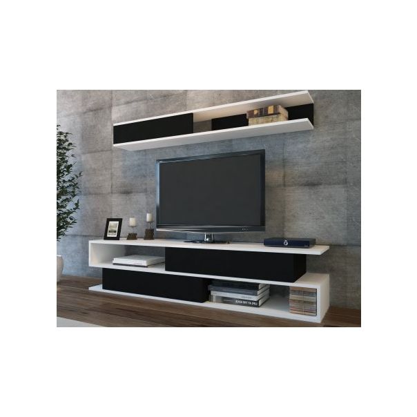 HANAH HOME TV komoda Sims, crna/bela - 177376