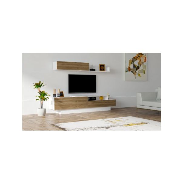 HANAH HOME TV polica Elda White Walnut - 177377