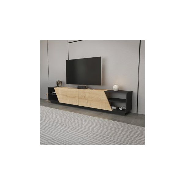 HANAH HOME TV polica Rhodes Anthracite Oak - 177396