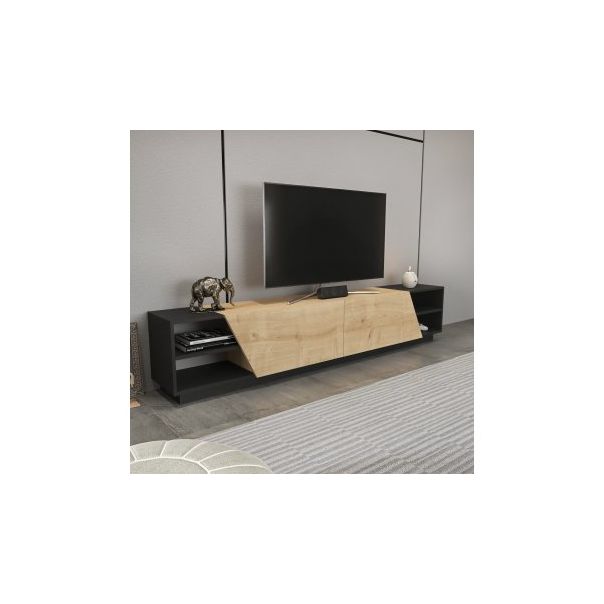 HANAH HOME TV polica Rhodes Anthracite Oak - 177396
