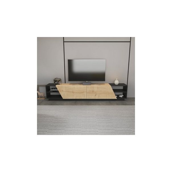 HANAH HOME TV polica Rhodes Anthracite Oak - 177396
