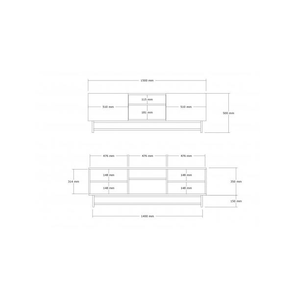 HANAH HOME TV polica Wood Walnut - 177400