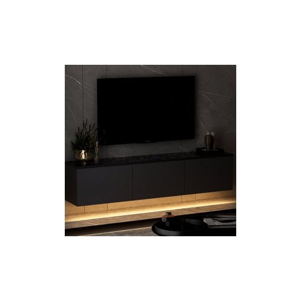 HANAH HOME Zidna TV komoda Neon Illuminated, antracit - 177424