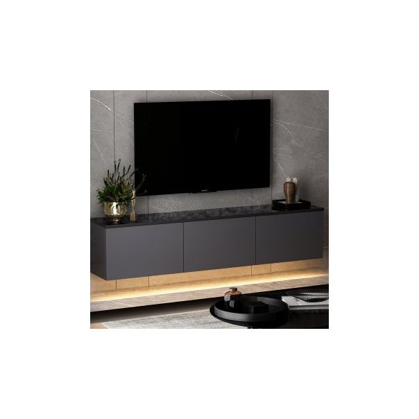 HANAH HOME Zidna TV komoda Neon Illuminated, antracit - 177424