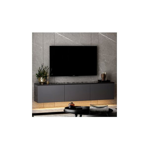 HANAH HOME Zidna TV komoda Neon Illuminated, antracit - 177424