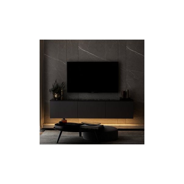 HANAH HOME Zidna TV komoda Neon Illuminated, antracit - 177424