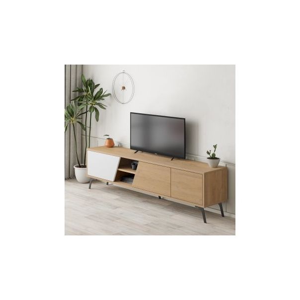 HANAH HOME TV polica Fiona Oak White - 177425