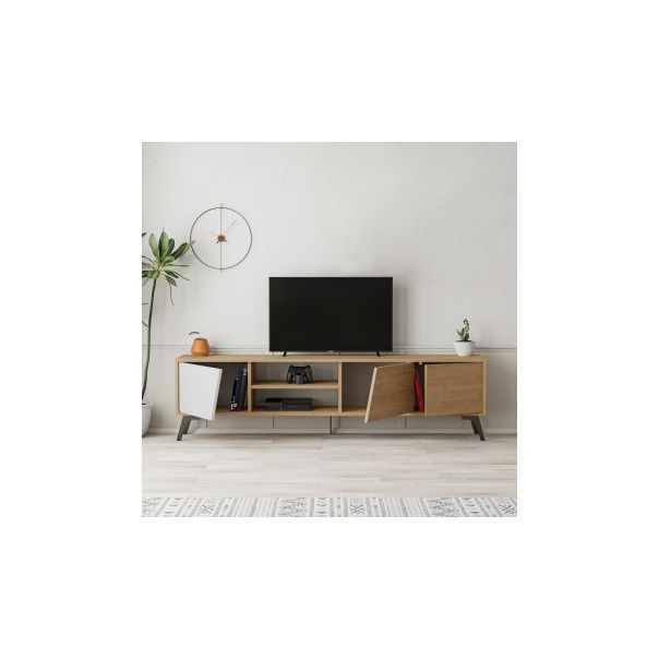 HANAH HOME TV polica Fiona Oak White - 177425