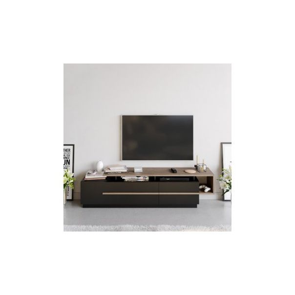 HANAH HOME TV polica Pia Black Walnut - 177440