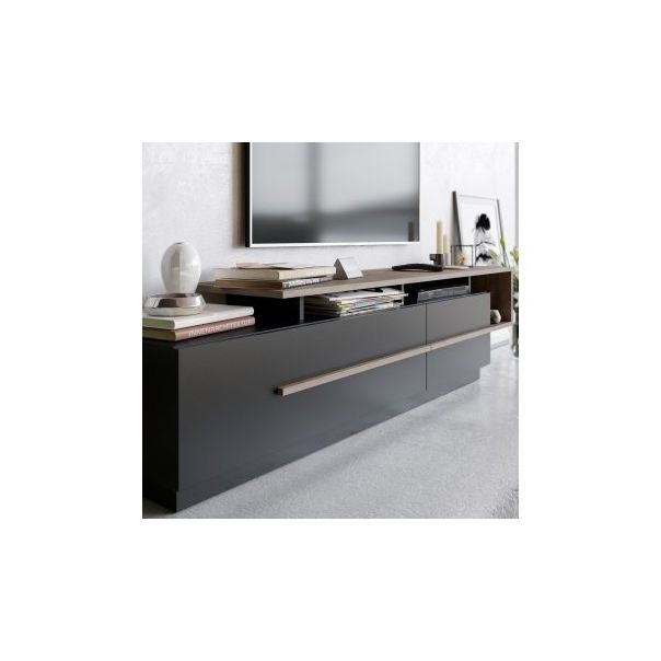 HANAH HOME TV polica Pia Black Walnut - 177440