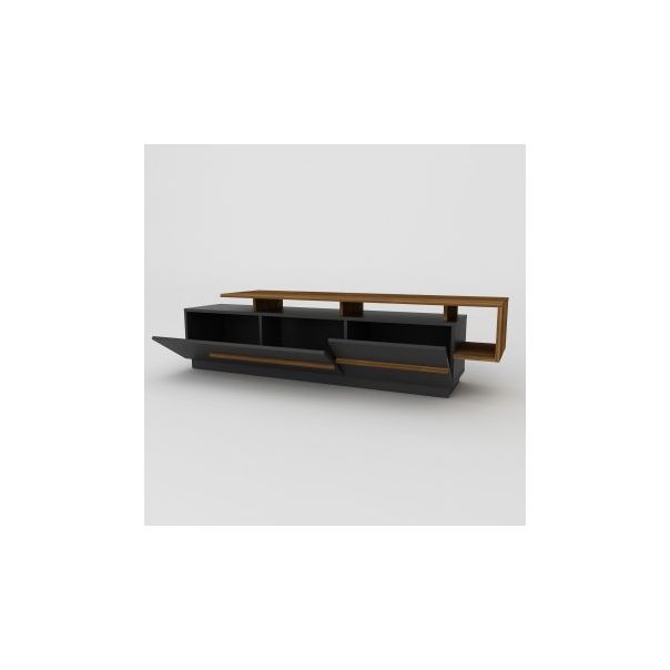 HANAH HOME TV polica Pia Black Walnut - 177440