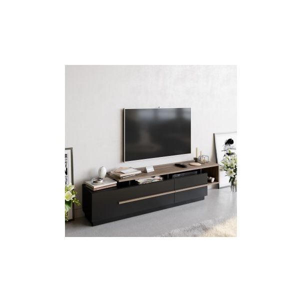 HANAH HOME TV polica Pia Black Walnut - 177440