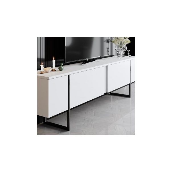 HANAH HOME TV polica Luxe White Black - 177445-1