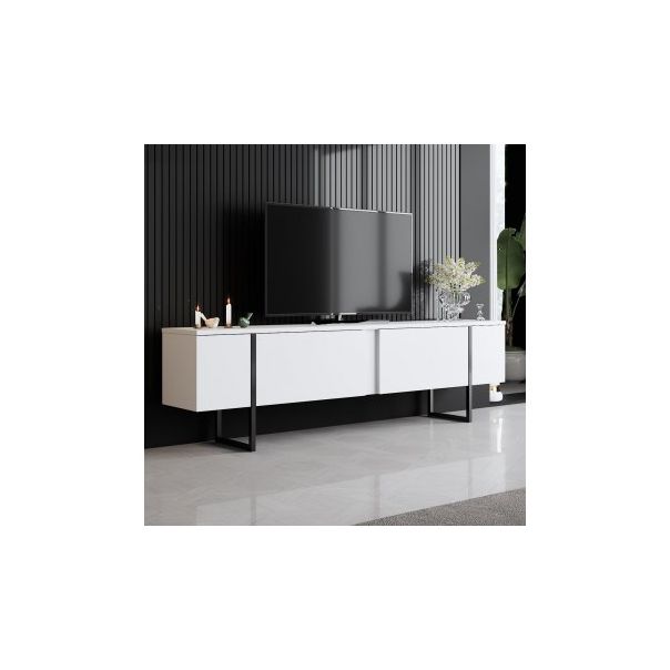 HANAH HOME TV polica Luxe White Black - 177445-1
