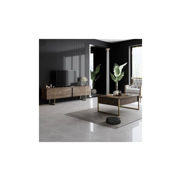 HANAH HOME TV polica Luxe Walnut Gold - 177446-1