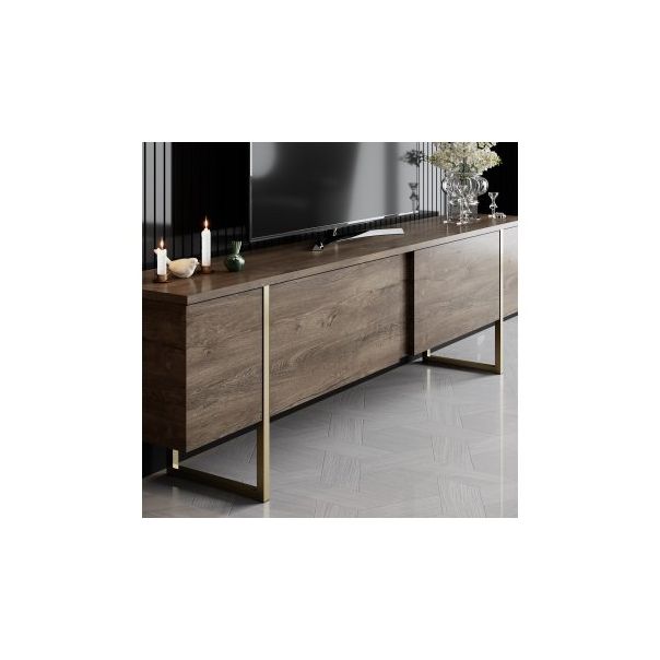 HANAH HOME TV polica Luxe Walnut Gold - 177446-1