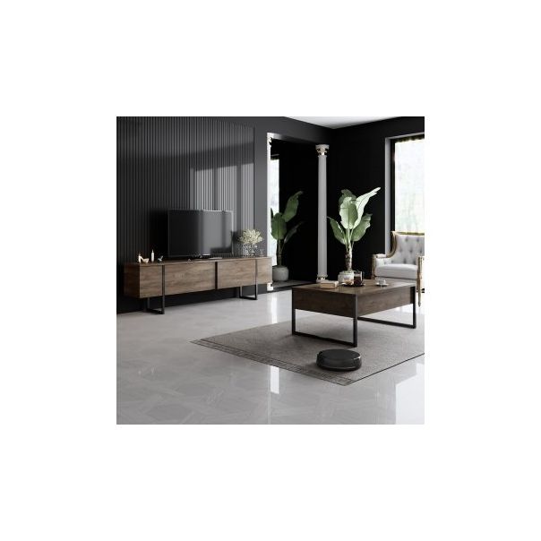 HANAH HOME TV polica Luxe Walnut Black - 177447