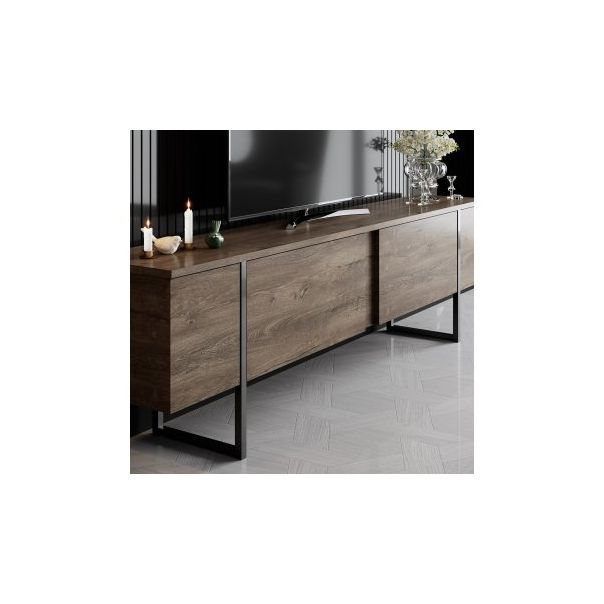 HANAH HOME TV polica Luxe Walnut Black - 177447