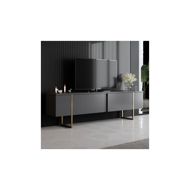 HANAH HOME TV polica Luxe Anthracite Gold - 177448