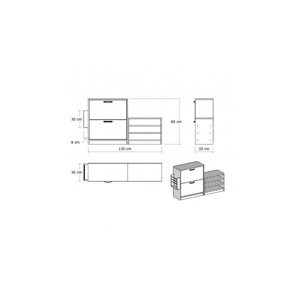 HANAH HOME Cipelarnik TREND WHITE (8681181622179) - 177483