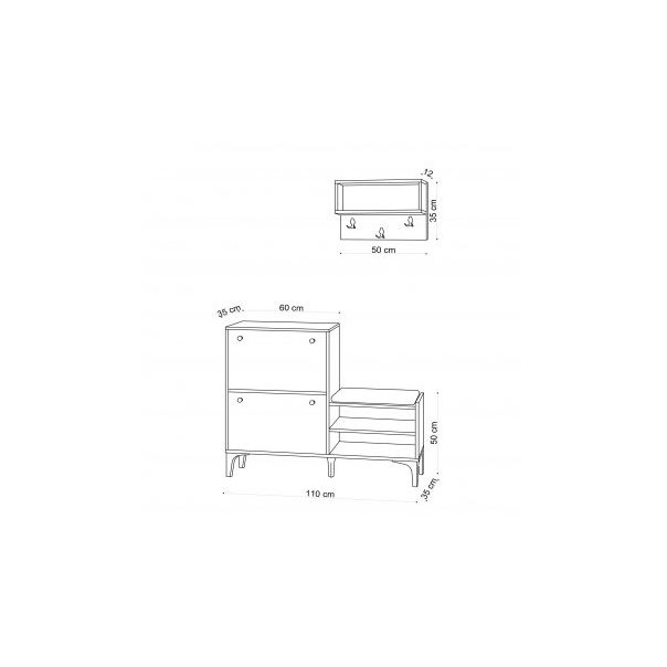 HANAH HOME Cipelarnik sa čivilukom BRED (393MRD1206) - 177557