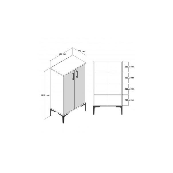 HANAH HOME Cipelarnik Prag, braon/antracit - 177560