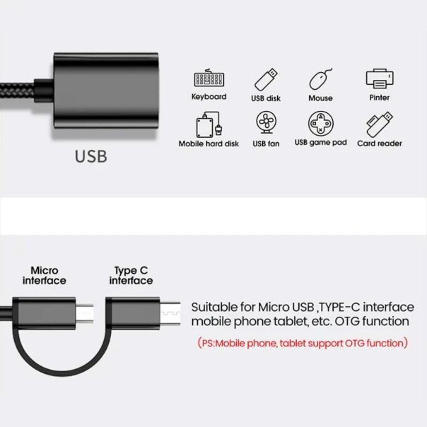 Adapter OTG Jinghua Type C - micro USB na USB Z 3.0 - 216163-1