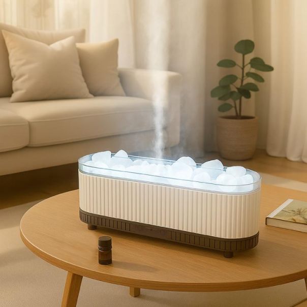 Stona ultrazvučna aroma lampa 200ml, braon/bela - EP3205038