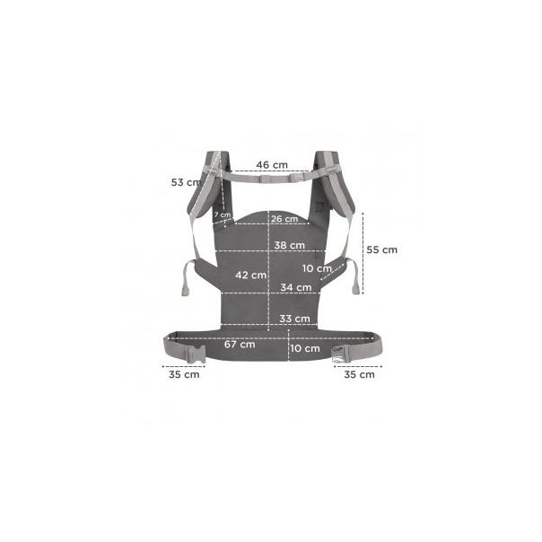 KINDERKRAFT Kengur nosiljka za bebe Nino confeti, siva - 179203