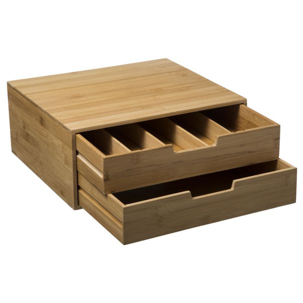 FIVE Organizator za espreso kapsule sa 2 fioke 34X31X14,5cm bambus bež - 179601
